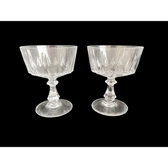 Set 2 Champagne Sherbet Glasses Louvre by Cristal D'Arques-Durand Crystal - Picture 1 of 6